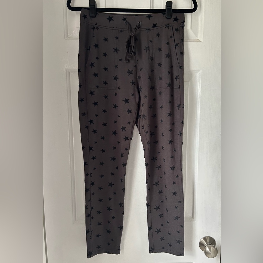 Lou & Grey Signature Soft Collection Grey and Black Star Patterned Joggers